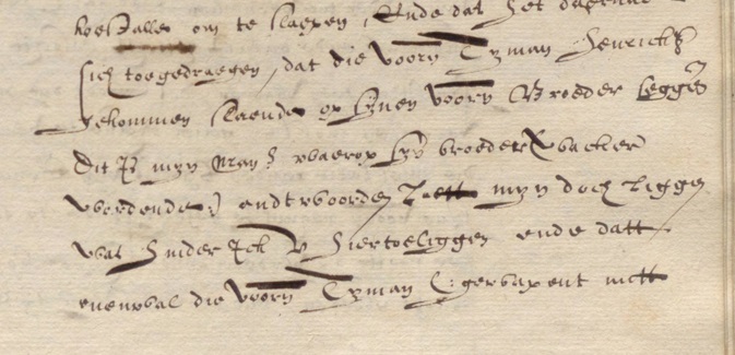 Fragment uit Remissie voor Gerrit Hartgersz uit Nunspeet na de doodslag op Henricksz in 1590.